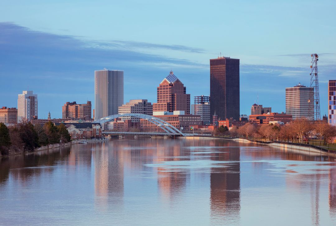 Rochester skyline and downtown area