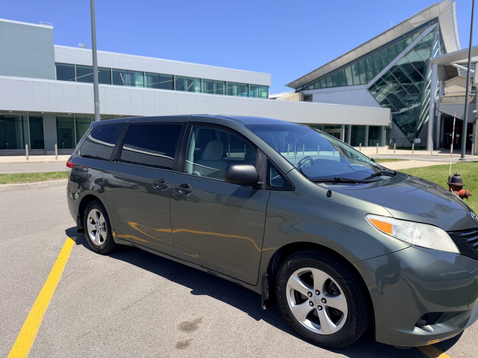 Airport transportation van at BUF pickup area
