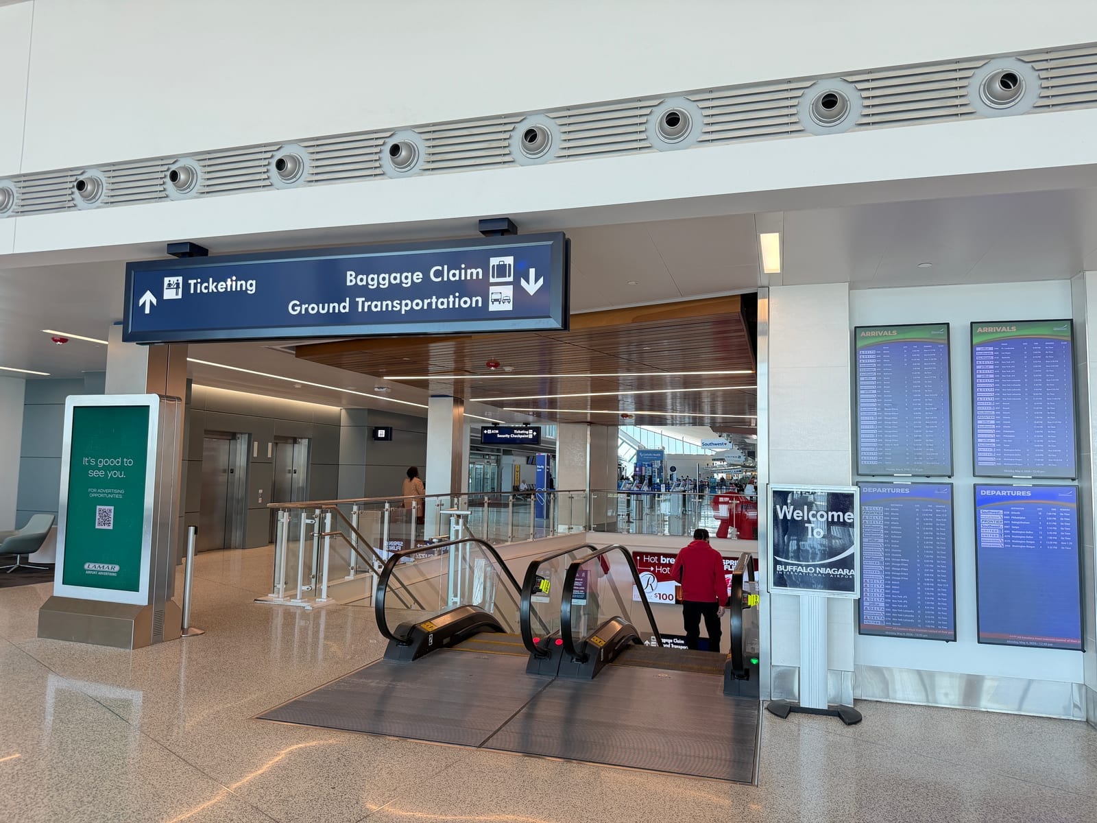 Buffalo Airport arrivals area