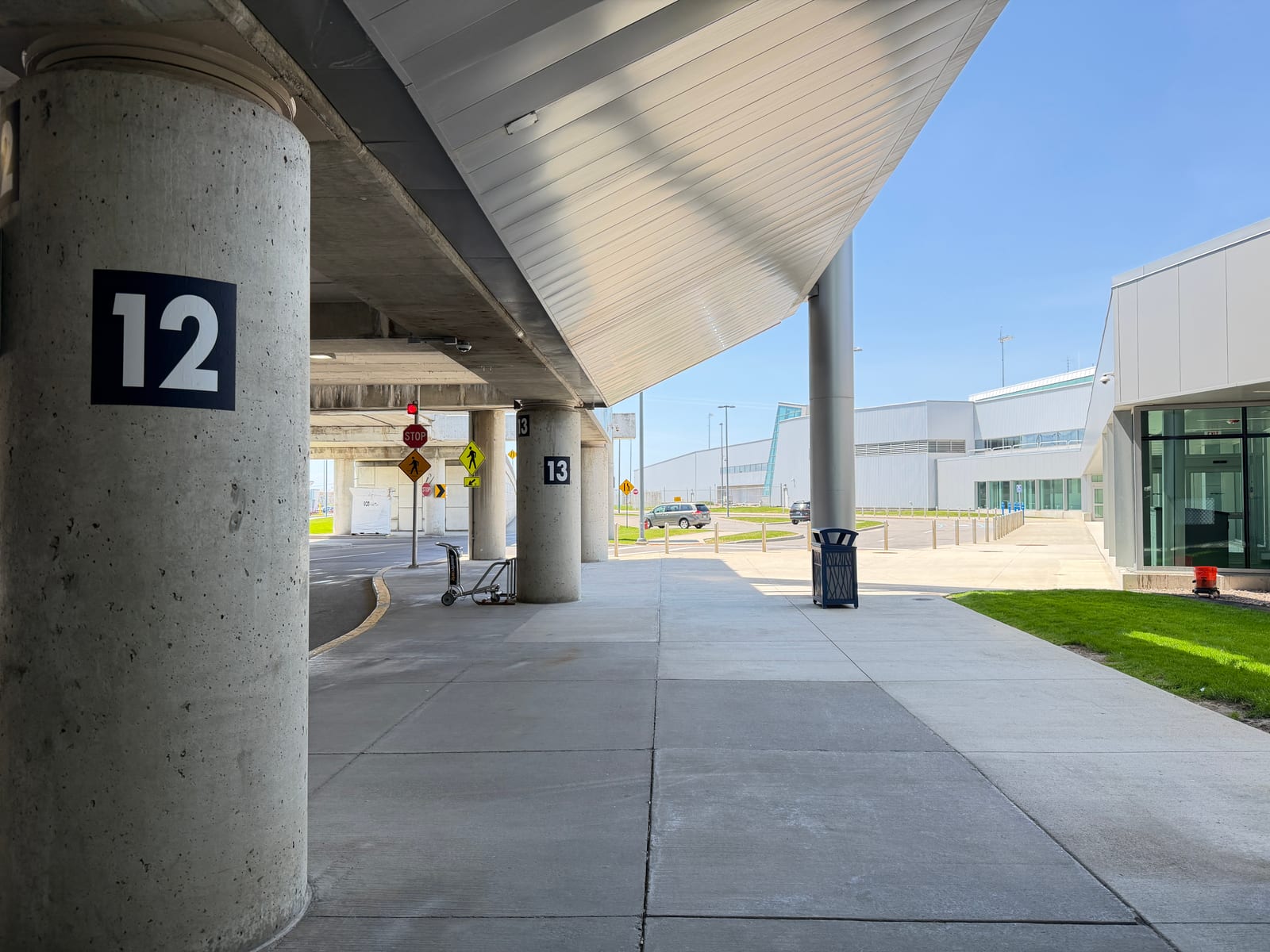 Pole 12 and Pole 13 in the limo pickup lot outside baggage claim at Buffalo Niagara International Airport