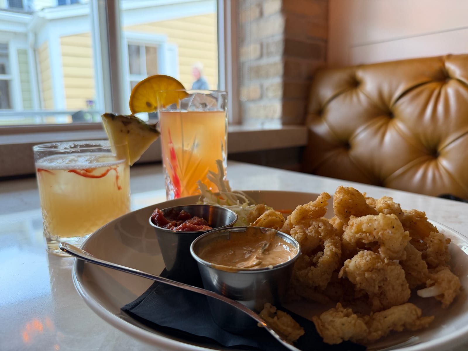Calamari and drinks at 11th Post on Queen Niagara-on-the-Lake