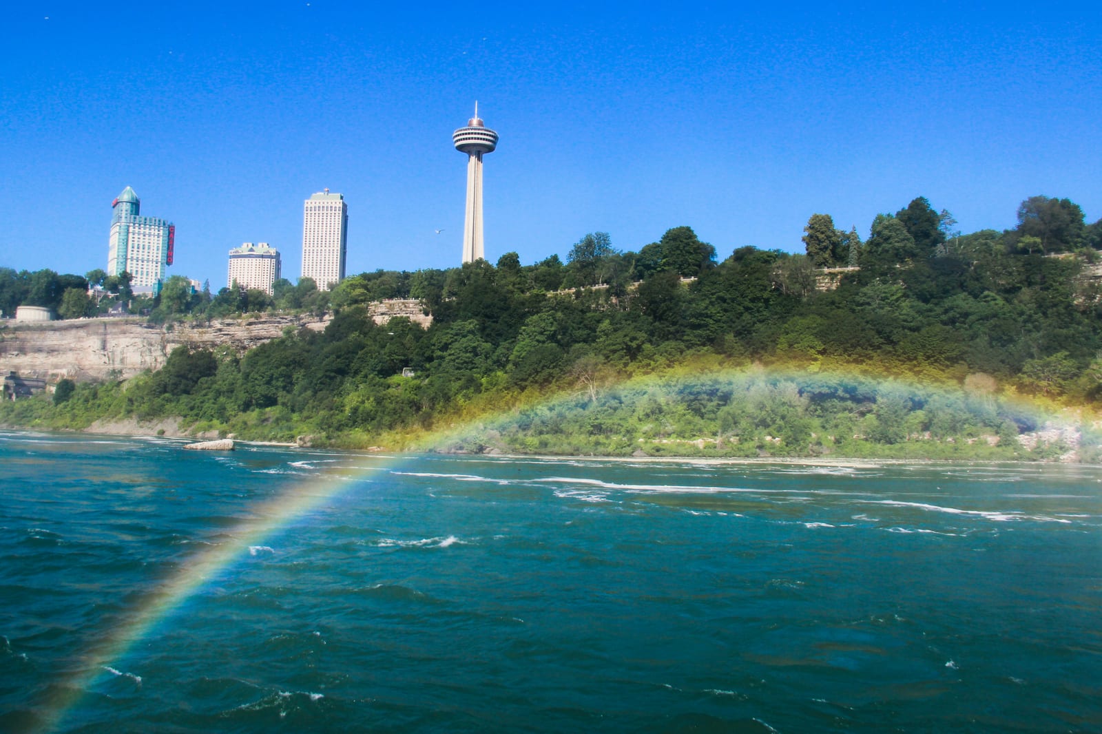 Rainbow over Niagara Falls on the Canadian side